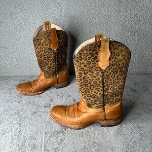 Circle G by Corral Youth Girls 5 Leopard Print Shaft Western Boots J7104